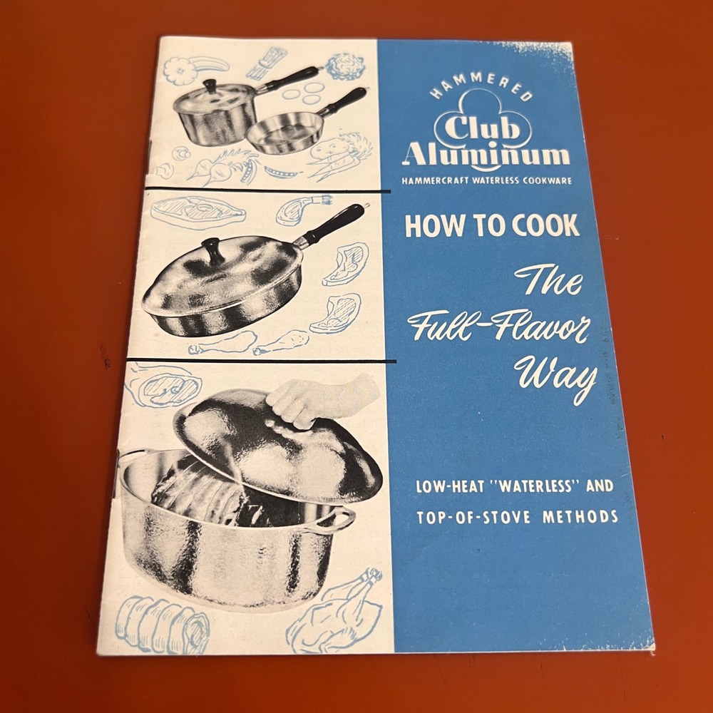 Vtg Club Aluminum Hammercraft Waterless Cookware Recipe Booklet 1950s D5-85M-550